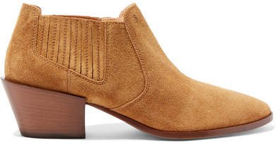Suede Ankle Boots - Tan