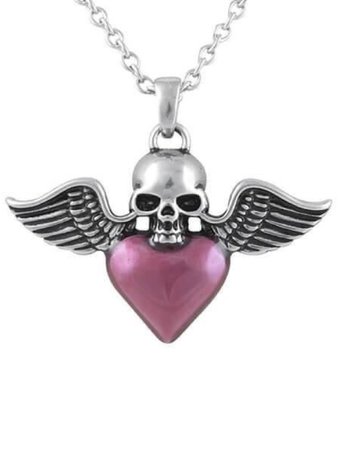 winged heart skull pendant