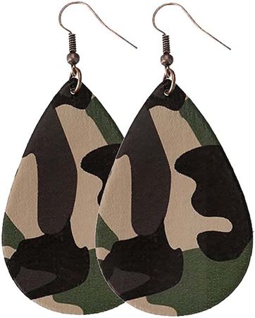 Fashion Teardrop Camouflage Earrings