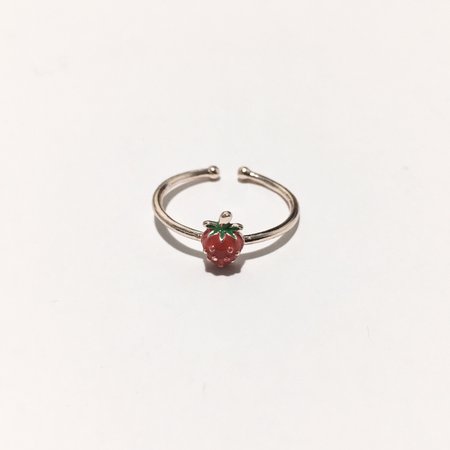 rose gold metal strawberry ring