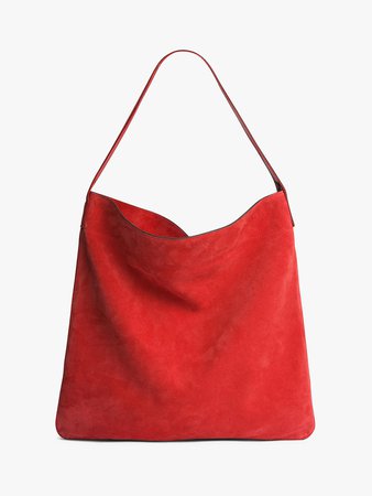 Gerard Darel Lady Suede Shoulder Tote Bag, Red at John Lewis & Partners