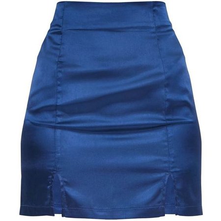 blue satin skirt