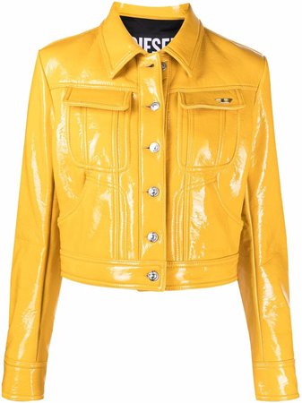 Shop Diesel high-shine finish jacket with Express Delivery - FARFETCH