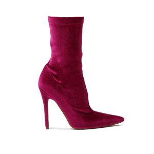 Direct Pointy Sock Boots in Hot Pink Velvet | Public Desire – Public Desire UK