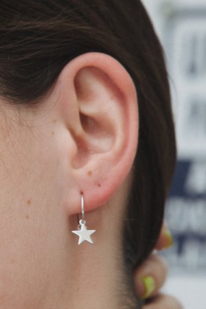 Silver Star Charm Earrings - Jewelry - Accessories