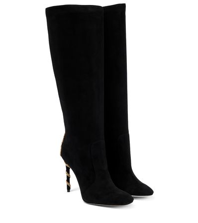 Rene Caovilla - Embellished suede knee-high boots | Mytheresa