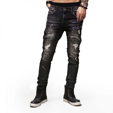 mens ripped black jeans - Google Search