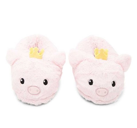 Forever 21 Women's Pink Crowned Pig Slippers