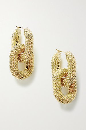 Bottega Veneta | Textured gold-tone earrings | NET-A-PORTER.COM
