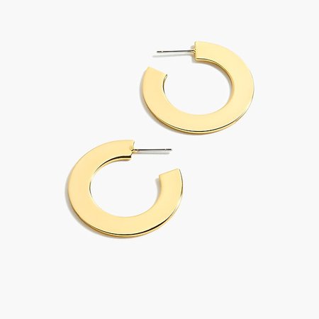 J.Crew: Small flat hoop earrings gold