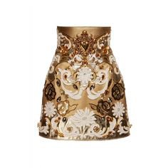 dolce and gabanna embroidered metallic high-waisted miniskirt