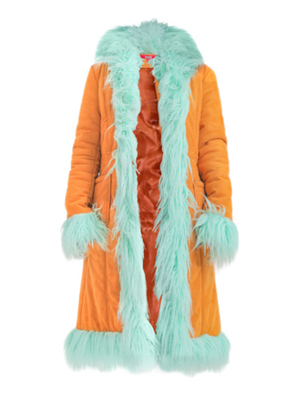orange teal boho coat outerwear