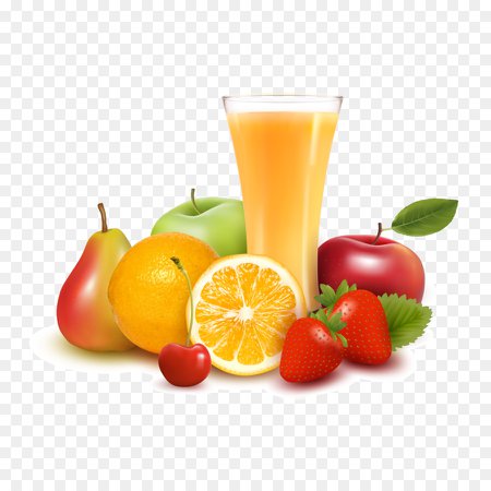 Orange juice Apple juice Fruit - Fresh fruit and orange juice vector material