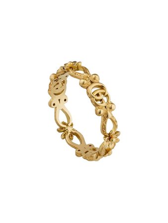 Gucci 18K Yellow Gold Diamond Flora Ring