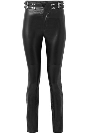 Isabel Marant | Meydie embellished leather skinny pants | NET-A-PORTER.COM