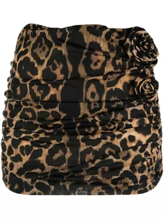 Blumarine leopard-print Gathered Miniskirt - Farfetch