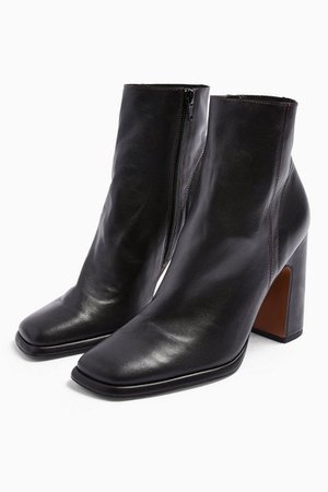 HOLDEN Leather Black Platform Boots | Topshop