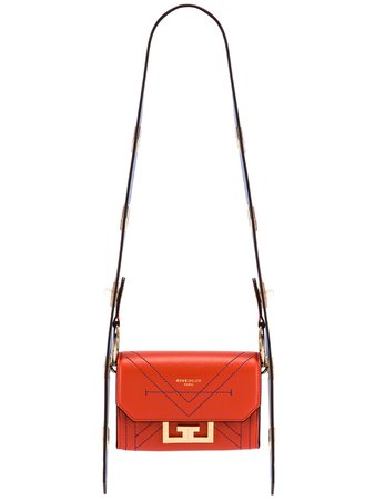 Givenchy Nano Eden Leather Contrasted Details Bag in Dark Orange | FWRD