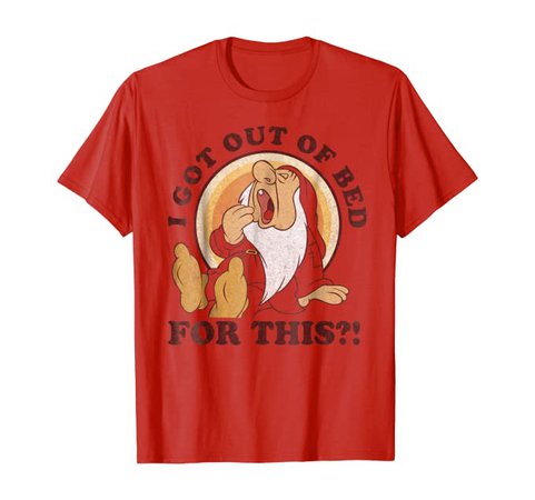 Amazon.com: Disney Snow White Dwarf Sleepy For This Graphic T-Shirt: Clothing