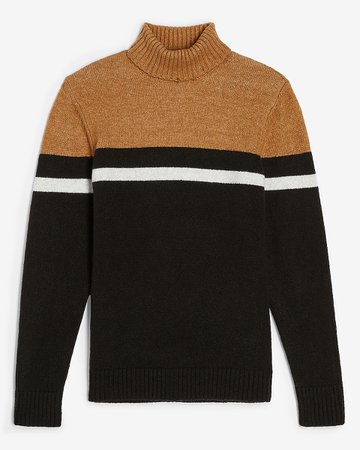 Cozy Striped Turtleneck Sweater | Express