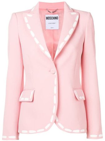 Moschino stitch print fitted blazer $798 - Shop SS19 Online - Fast Delivery, Price