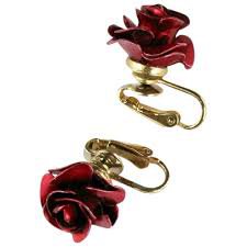 red rose vintage earrings - Google Search
