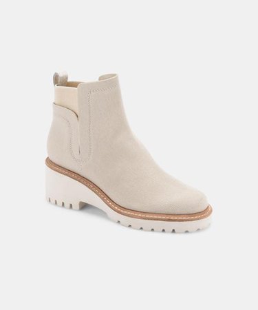 HUEY BOOTIES IN SANDSTONE CANVAS – Dolce Vita