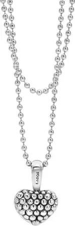 LAGOS Sterling Silver Heart Long Strand Pendant Necklace | Nordstrom