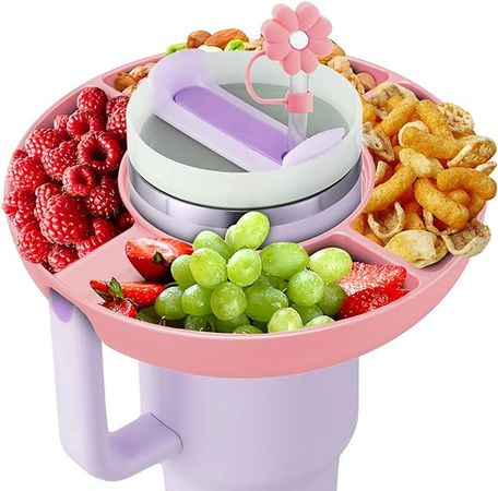 Amazon.com: insefocc Stanley Cup 40 oz Snack Bowl with Handle, Compatible with Stanley Cup 40 oz Snack Bowl with Handle, Reusable Snack Bowl, Stanley Accessories, Silicone (Pink Snack Bowl) : Home & Kitchen