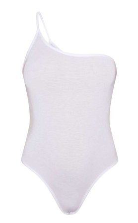 white one shoulder bodysuit