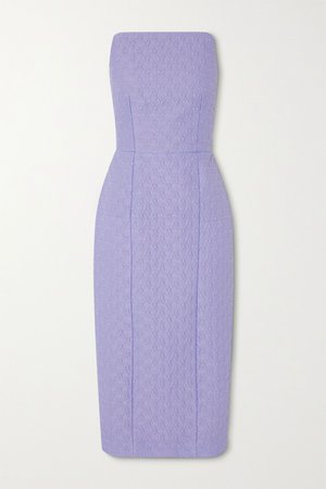 Lavender Novia strapless jacquard midi dress | Emilia Wickstead | NET-A-PORTER