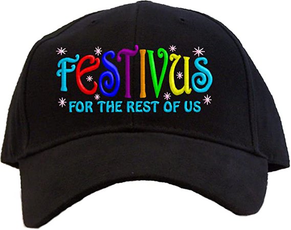Amazon.com: Festivus for the Rest of Us Embroidered Baseball Cap - Black: Clothing