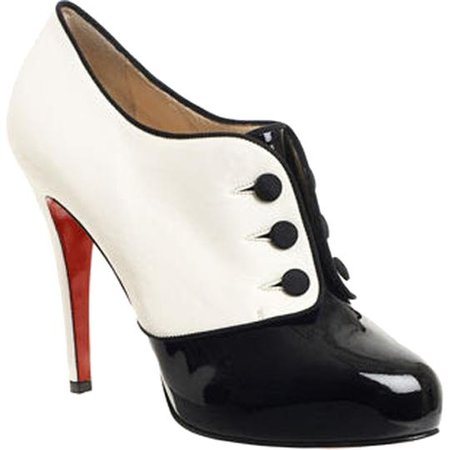 Christian Louboutin Black White New Esoteri 120 Nappa Patent Leather 36 Boots/Booties Size US 6 - Tradesy