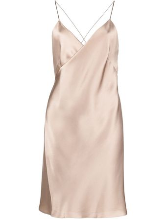 Shop Michelle Mason wrap-front silk mini dress with Express Delivery - FARFETCH
