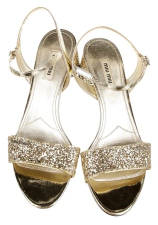 Miu Miu sparkly block heel sandal
