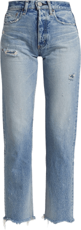 Moussy Vintage Lomita Straight-Fit Distressed Jeans $360