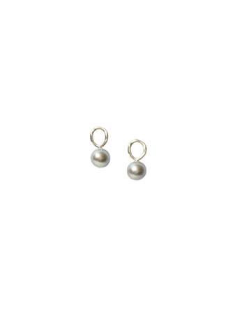 silver globe Pearl earrings jewelry