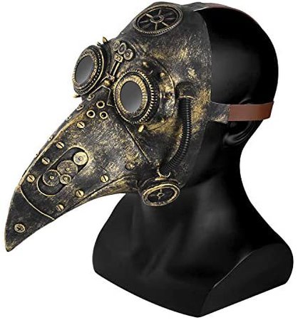 Amazon.com: Stegosaurus Plague Doctor Bird Mask Long Nose Beak Cosplay Steampunk Halloween Costume Props Latex Material (Golden): Toys & Games
