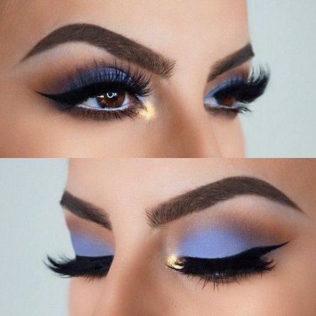 Blue and gold eyeshadow