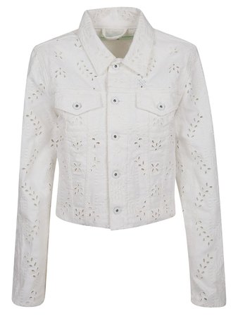 Off-White Off-White Anglaise Denim Jacket - White Whit - 10925088 | italist