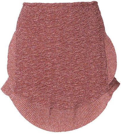 metallic knit peplum skirt