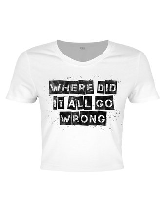 Where Did It All Go Wrong Ladies White Crop Top - Buy Online at Grindstore.com