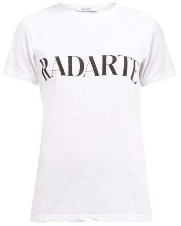 Radarte Printed Cotton Blend T Shirt - Womens - White Black