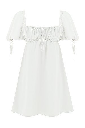 Clothing : Mini Dresses : 'Princess' Ivory Georgette Mini Dress