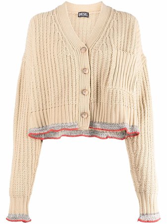 Shop Diesel V-neck cropped cardigan with Express Delivery - FARFETCH