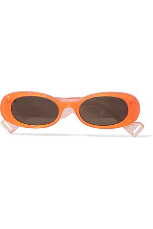 Gucci | Oval-frame acetate sunglasses | NET-A-PORTER.COM