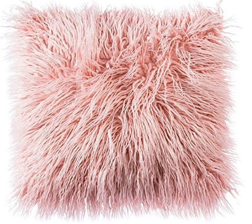 pink fluffy pillow