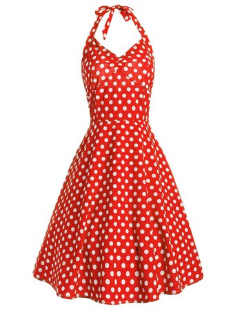 50s Red polka dots dress