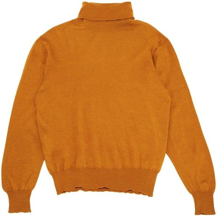 orange turtleneck jumper