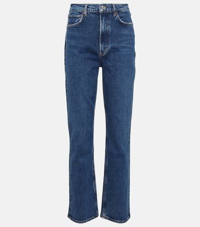 Stovepipe High Rise Straight Jeans in Blue - Agolde | Mytheresa